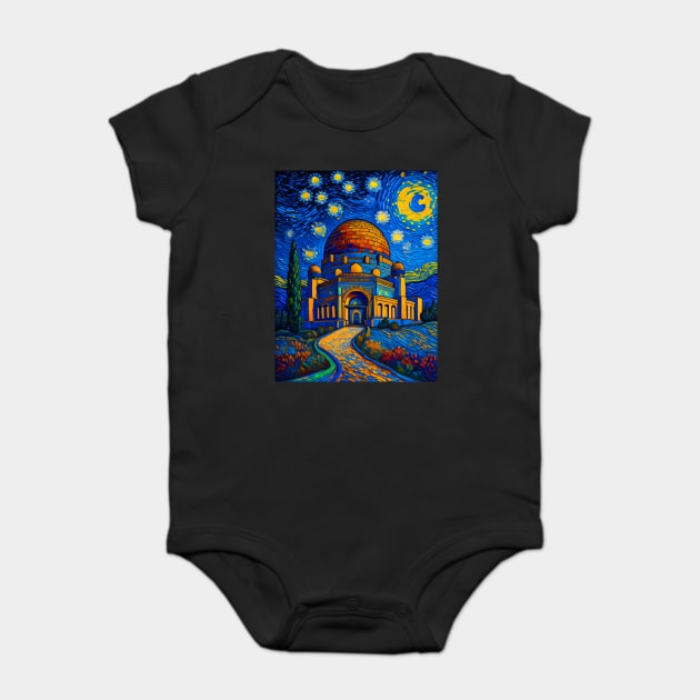 Griffith Observatory at starry night Baby Bodysuit by FUN GOGH